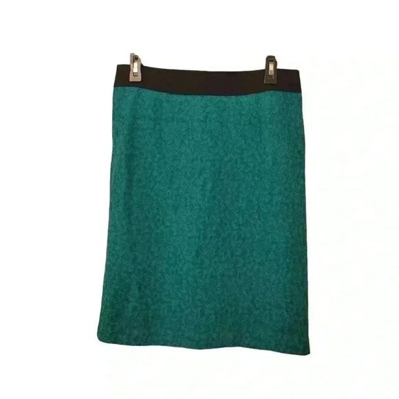 Alfani Women's Green Blue Nylon/Poly Lace Lined Skirt - Picture 6 of 10
